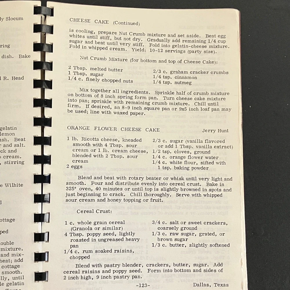 Vintage Dallas Community Cookbook Swiss Avenue District 1981 Spiral Bound Recipe
